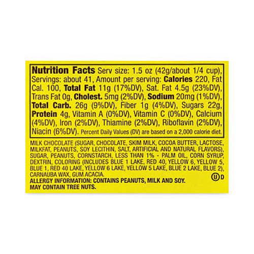 M & M's Milk Chocolate Peanut Candies, 62 oz Tub (20900060)