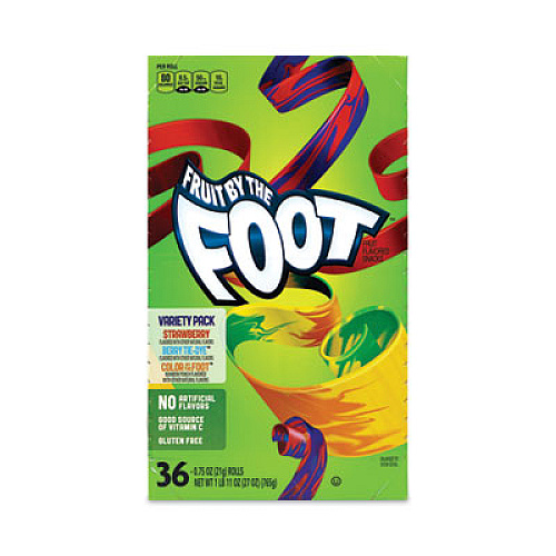 Betty Crocker Fruit By The Foot Variety Pack, Assorted Flavors, 0.75 oz, 36 Pouches/Carton (20900408)
