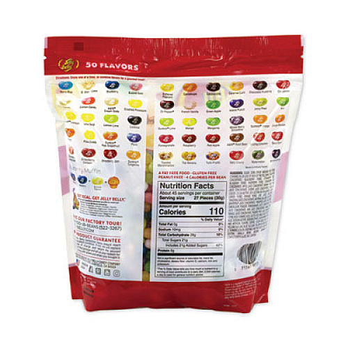 Jelly Belly 50 Flavors Jelly Beans Assortment, 3 lb Standup Bag (22000020)