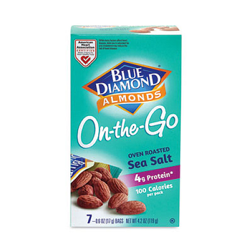 Blue Diamond Oven Roasted Sea Salt Almonds, 0.6 oz Bag, 7 Bags/Box, 6 Box/Carton (22000794)