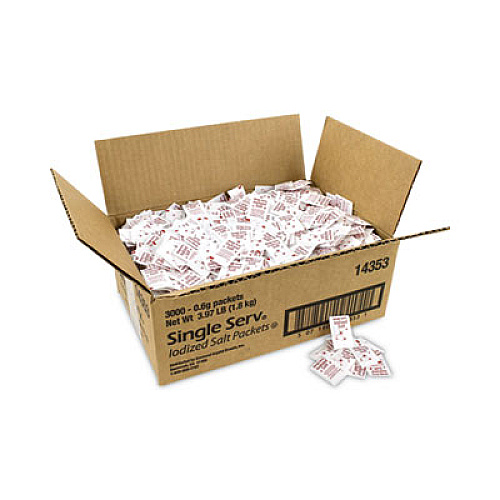 Diamond Crystal Iodized Salt Packet, 0.6 g Packet, 3,000/Carton (20900355)
