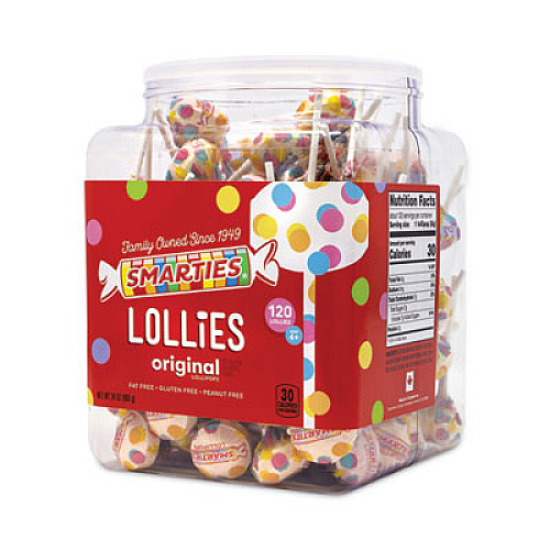 Nestl Smarties Lollies Lollipops, 34 oz Jar, 120 Pieces (20900013)