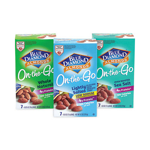 Blue Diamond Almonds Variety Pack, Assorted Flavors, 0.6 oz Pouch, 7 Pouches/Box, 6 Boxes/Carton (22000796)