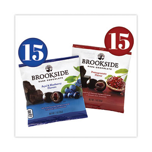 BROOKSIDE Dark Chocolate Fruit, Acai Blueberry and Pomegranate, 30 Pouches/Carton (22001031)