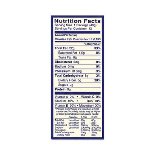 Blue Diamond Whole Natural Almonds, 1.5 oz Bag, 12 Bags/Carton (20902634)