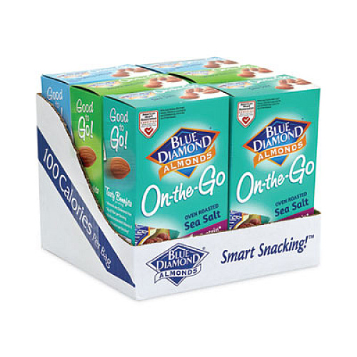 Blue Diamond Almonds Variety Pack, Assorted Flavors, 0.6 oz Pouch, 7 Pouches/Box, 6 Boxes/Carton (22000796)