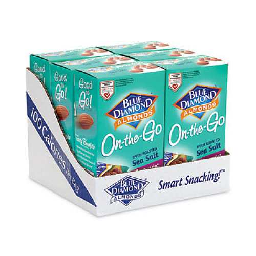 Blue Diamond Oven Roasted Sea Salt Almonds, 0.6 oz Bag, 7 Bags/Box, 6 Box/Carton (22000794)