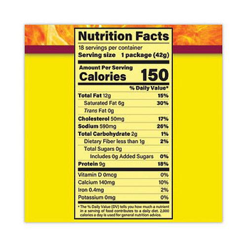 Slim Jim Pepperoni and Cheese Meat Sticks, 1.5 oz, 18/Carton (20900655)