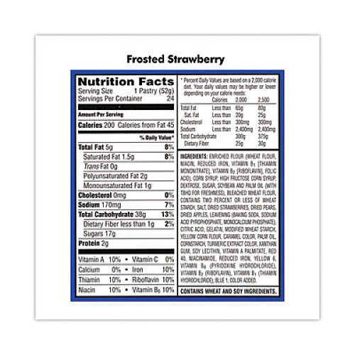 Kellogg's Pop Tarts, Brown Sugar Cinnamon/Strawberry, 2 Tarts/Pouch, 12 Pouches/Pack, 2 Packs/Carton (22000456)