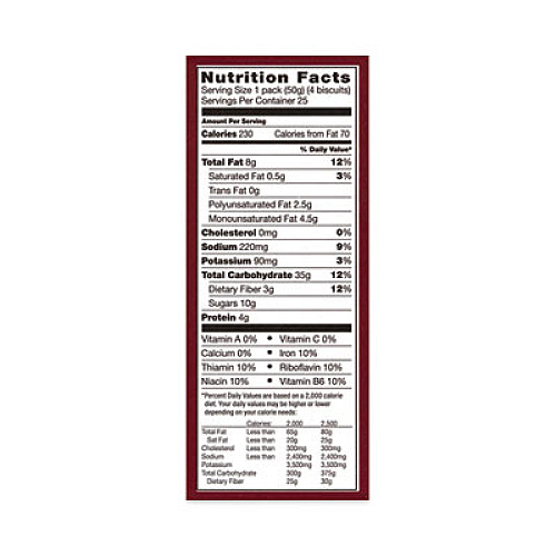 Nabisco belVita Breakfast Biscuits, Cinnamon Brown Sugar, 1.76 oz Pack, 25 Packs/Carton (22000507)