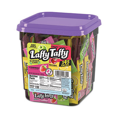 Nestl Laffy Taffy, Assorted Flavors, 3.08 lb Tub, 145 Wrapped Pieces/Tub (20900119)