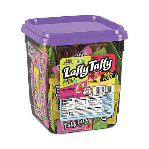 Nestl Laffy Taffy, Assorted Flavors, 3.08 lb Tub, 145 Wrapped Pieces/Tub (20900119)