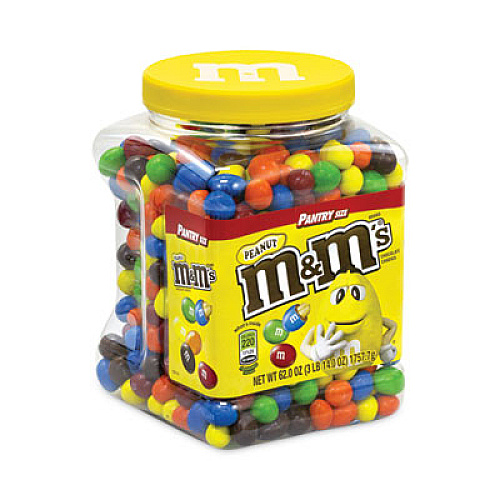 M & M's Milk Chocolate Peanut Candies, 62 oz Tub (20900060)