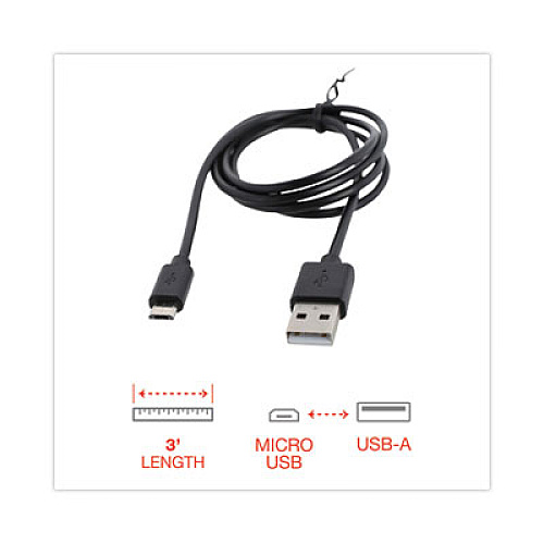 Innovera USB to Micro USB Cable, 3 ft, Black (30006)