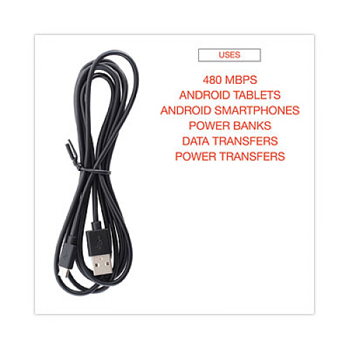 Innovera USB to Micro USB Cable, 6 ft, Black (30008)