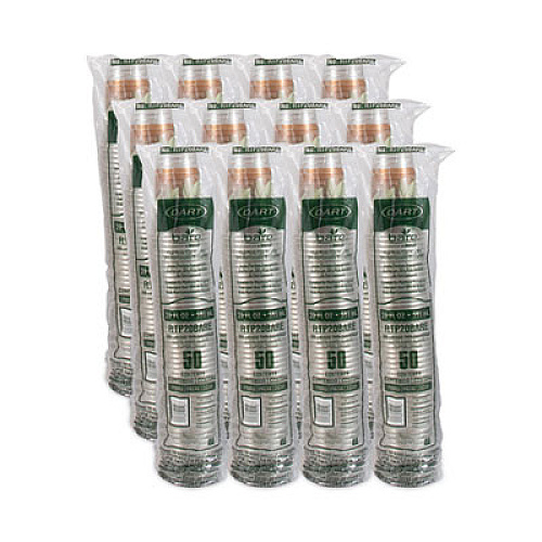 Dart Bare Eco-Forward RPET Cold Cups, ProPlanet Seal, 20 oz, Plastic, Leaf Design, 50/Pack, 12 Packs/Carton (RTP20BARE)