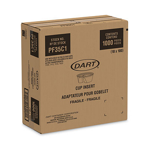 Dart Single Compartment Cup Insert, 3.5 oz, Plastic, Clear, 1,000/Carton (PF35C1)