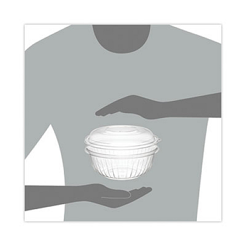 Dart PresentaBowls Bowl/Lid Combo-Paks, 32 oz, 7.25" Diameter x 2.88" h, Clear, Plastic, 63/Pack, 2 Pack/Carton (PET32BCD)