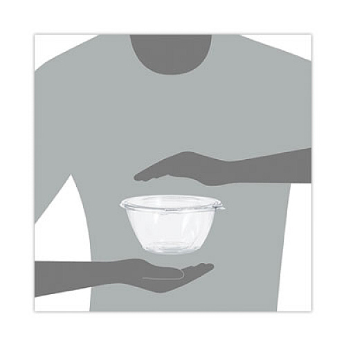 Dart SafeSeal Tamper-Resistant, Tamper-Evident Bowls with Flat Lid, 32 oz, 7" Diameter x 3.2" h, Clear, Plastic, 150/Carton (CTR32BF)