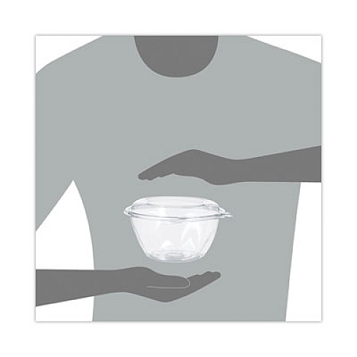 Dart SafeSeal Tamper-Resistant, Tamper-Evident Bowls with Dome Lid, 32 oz, 7" Diameter x 3.4" h, Clear, Plastic, 150/Carton (CTR32BD)