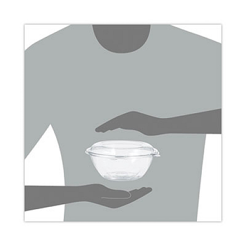 Dart SafeSeal Tamper-Resistant, Tamper-Evident Bowls with Dome Lid, 24 oz, 7" Diameter x 3.1" h, Clear, Plastic, 150/Carton (CTR24BD)