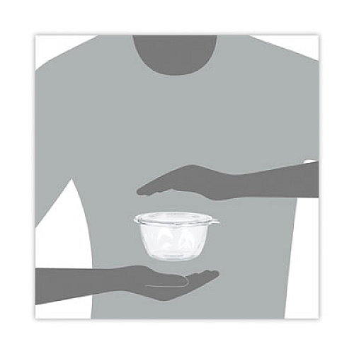 Dart SafeSeal Tamper-Resistant, Tamper-Evident Bowls with Flat Lid, 16 oz, 5.5" Diameter x 2.7" h, Clear, Plastic, 240/Carton (CTR16BF)