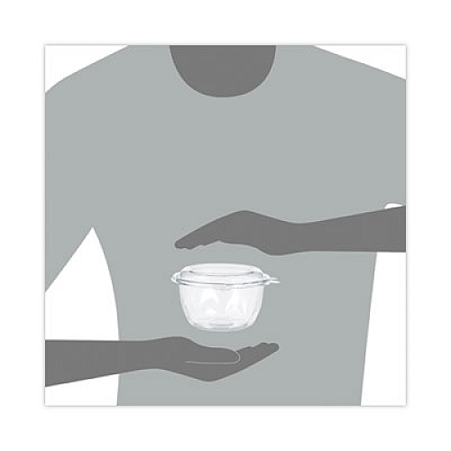 Dart SafeSeal Tamper-Resistant, Tamper-Evident Bowls with Dome Lid, 16 oz, 5.5" Diameter x 3.1" h, Clear, Plastic, 240/Carton (CTR16BD)