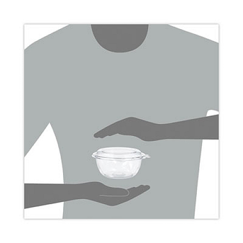 Dart SafeSeal Tamper-Resistant, Tamper-Evident Bowls with Dome Lid, 12 oz, 5.5" Diameter x 2.6" h, Clear, Plastic, 240/Carton (CTR12BD)