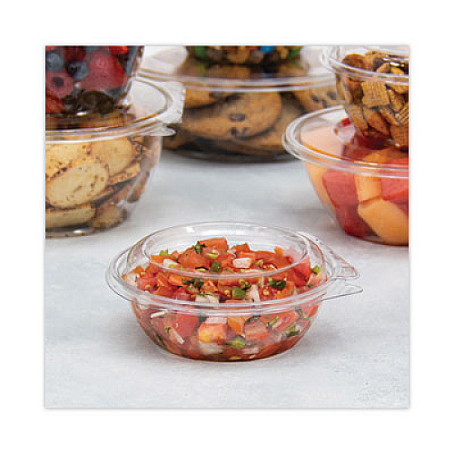 Dart SafeSeal Tamper-Resistant, Tamper-Evident Bowls with Dome Lid, 8 oz, 5.5" Diameter x 2.1" h, Clear, Plastic, 240/Carton (CTR8BD)