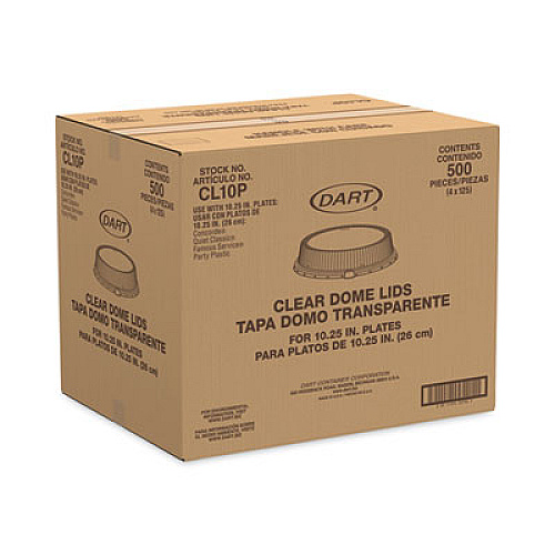 Dart Dome Covers, For 10" Disposable Plates, Clear, Plastic, 500/Carton (CL10P)