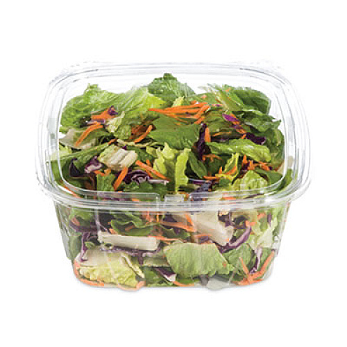 Dart ClearPac SafeSeal Tamper-Resistant/Evident Containers, Flat Lid, 64 oz, Clear, Plastic, 100/Bag, 2 Bags/Carton (CH64DEF)