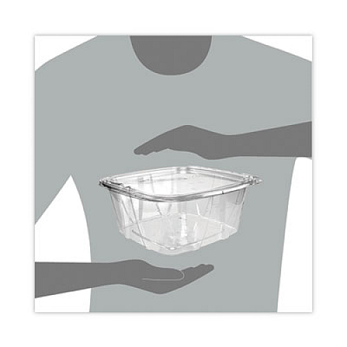 Dart ClearPac SafeSeal Tamper-Resistant/Evident Containers, Flat Lid, 64 oz, Clear, Plastic, 100/Bag, 2 Bags/Carton (CH64DEF)