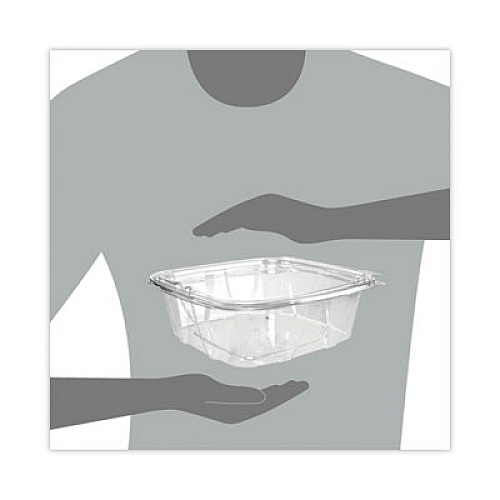 Dart ClearPac SafeSeal Tamper-Resistant/Evident Containers, Flat Lid, 48 oz, Clear, Plastic, 100/Bag, 2 Bags/Carton (CH48DEF)