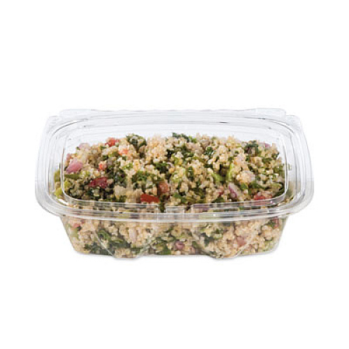 Dart ClearPac SafeSeal Tamper-Resistant, Tamper-Evident Containers, Tall, Flat Lid, 20 oz, Clear, Plastic, 200/Carton (CH20TF)