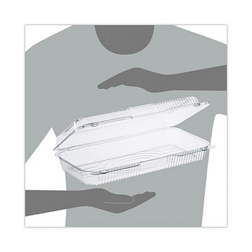 Dart StayLock Clear Hinged Lid Containers, 50.2 oz, 6.8 x 13.4 x 2.6, Plastic, 200/Carton (C90UT1)