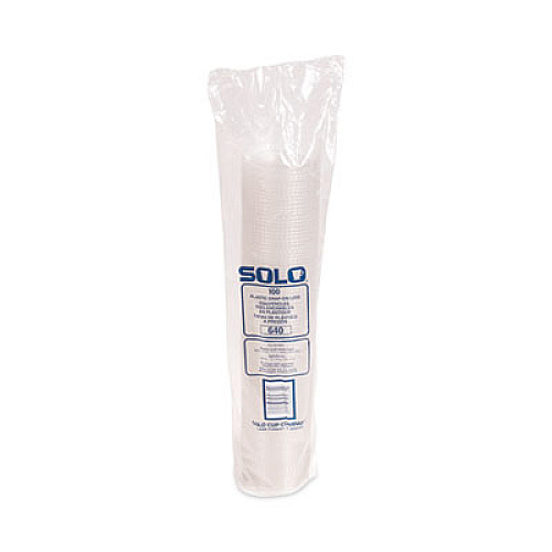 SOLO Non-Vented Cup Lids, Fits 12 oz Cold Cups, Plastic, Clear, 2,500/Carton (640TP)