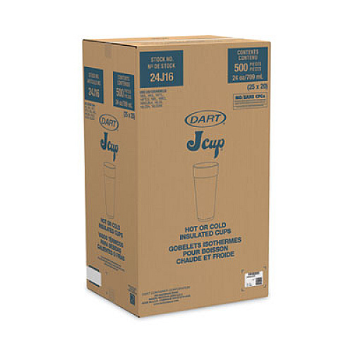 Dart Horizon Hot/Cold Foam Drinking Cups, 24 oz, Mauve, 20/Bag, 25 Bags/Carton (24J16H)