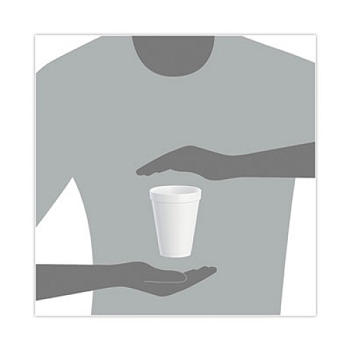 Dart Small Foam Drink Cups, 12 oz, White, 24/Bag, 12 Bags/Carton (12JP24)