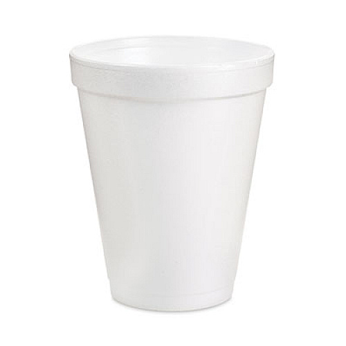 Dart Small Foam Drink Cups, 12 oz, White, 24/Bag, 12 Bags/Carton (12JP24)