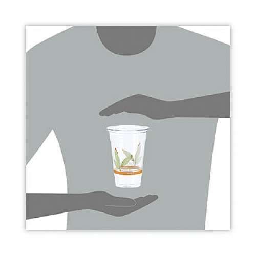Dart Bare Eco-Forward RPET Cold Cups, ProPlanet Seal, 20 oz, Plastic, Leaf Design, 50/Pack, 12 Packs/Carton (RTP20BARE)