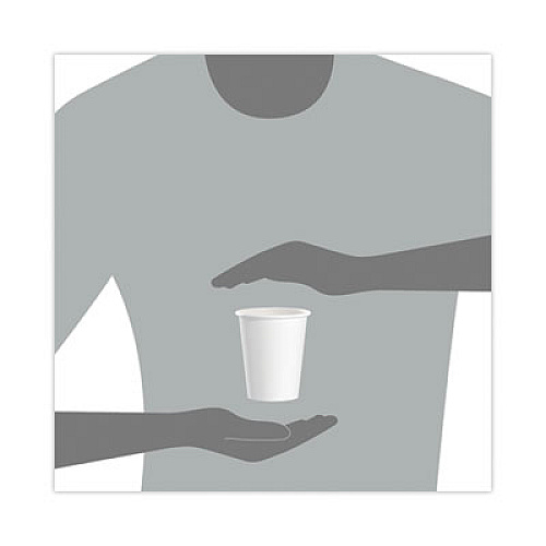 SOLO Single-Sided Poly Paper Hot Cups, 10 oz, White, 50/Sleeve, 20 Sleeves/Carton (370W)