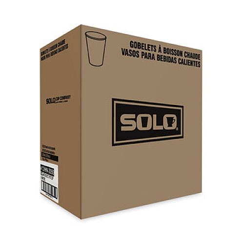 SOLO Single-Sided Poly Paper Hot Cups, 12 oz, White, 50/Bag, 20 Bags/Carton (412WN)