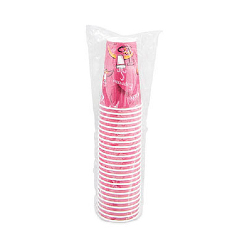 SOLO Paper Hot Drink Cups in Bistro Design, 16 oz, Maroon, 300/Carton (OF16BI0041)