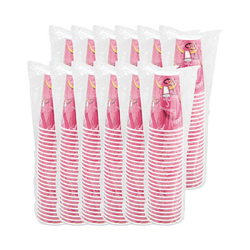 SOLO Paper Hot Drink Cups in Bistro Design, 16 oz, Maroon, 300/Carton (OF16BI0041)