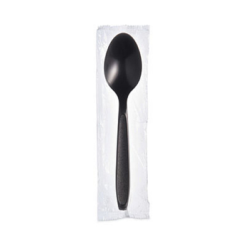 SOLO Reliance Mediumweight Cutlery, Spoon, Plastic, Black, 1,000/Carton (RSK3)