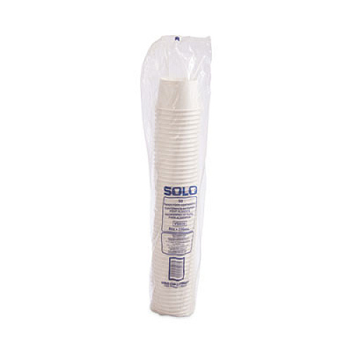 SOLO Double Poly Paper Food Containers, 8 oz, 3.8" Diameter x 2.4" h, White, 50/Pack, 20 Packs/Carton (VS60802050)