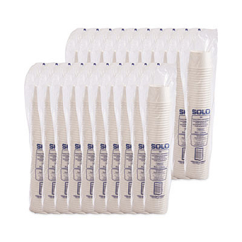 SOLO Double Poly Paper Food Containers, 8 oz, 3.8" Diameter x 2.4" h, White, 50/Pack, 20 Packs/Carton (VS60802050)