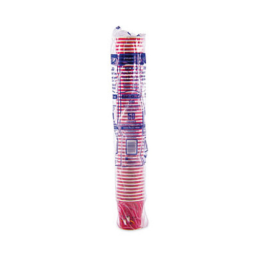 SOLO Paper Hot Drink Cups in Bistro Design, 3.54" Diameter x 3.61" h, 10 oz, Maroon, 1,000/Carton (510SI)