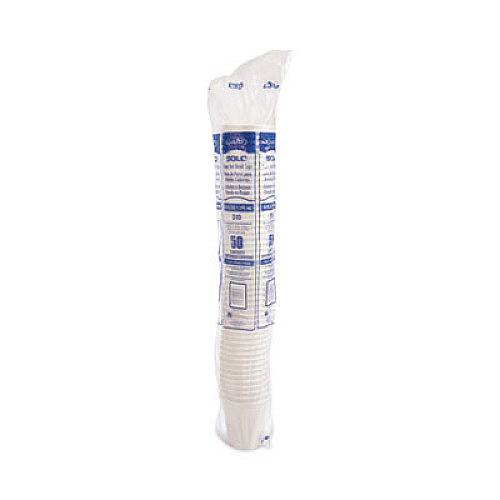 SOLO Single-Sided Poly Paper Hot Cups, 10 oz, White, 1,000/Carton (510W)