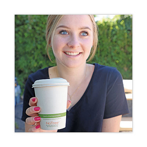 World Centric PLA Lids for Hot Cups, Fits 10 oz to 20 oz Hot Cups, Plastic, White, 1,000/Carton (CULCS12)